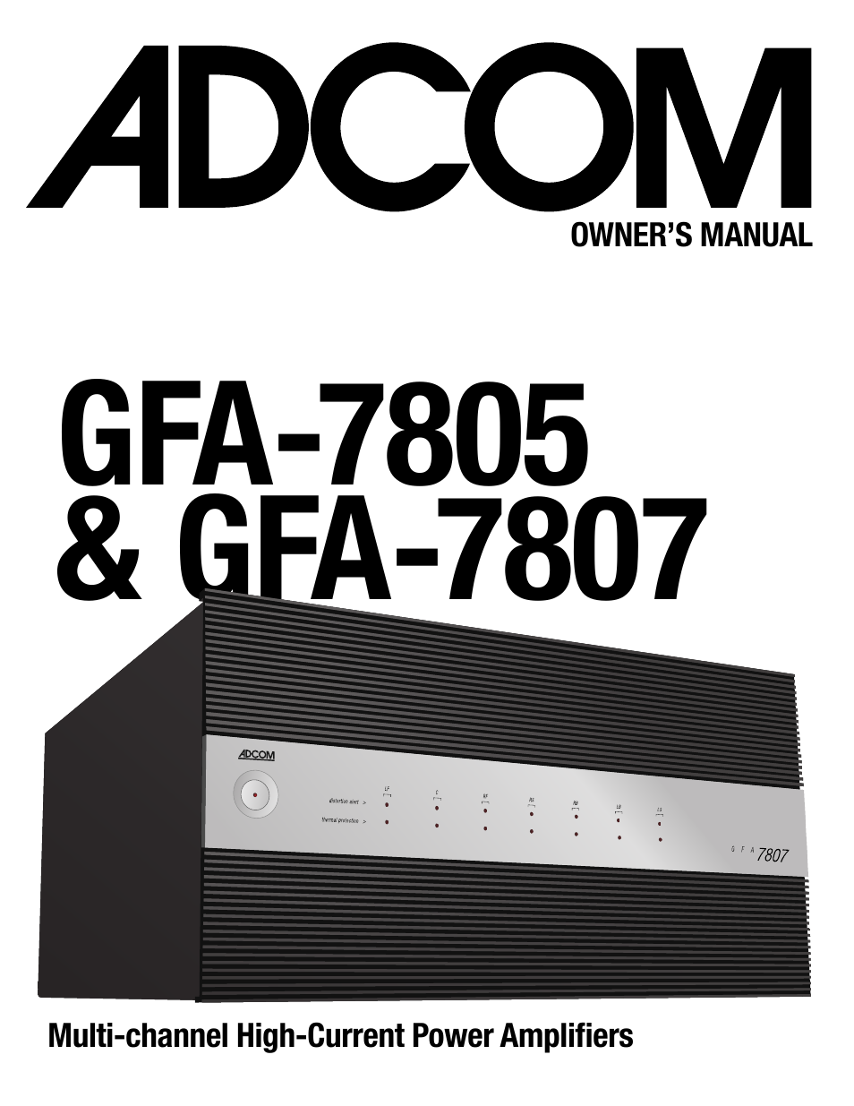 Adcom GFA7807 User Manual | 16 pages