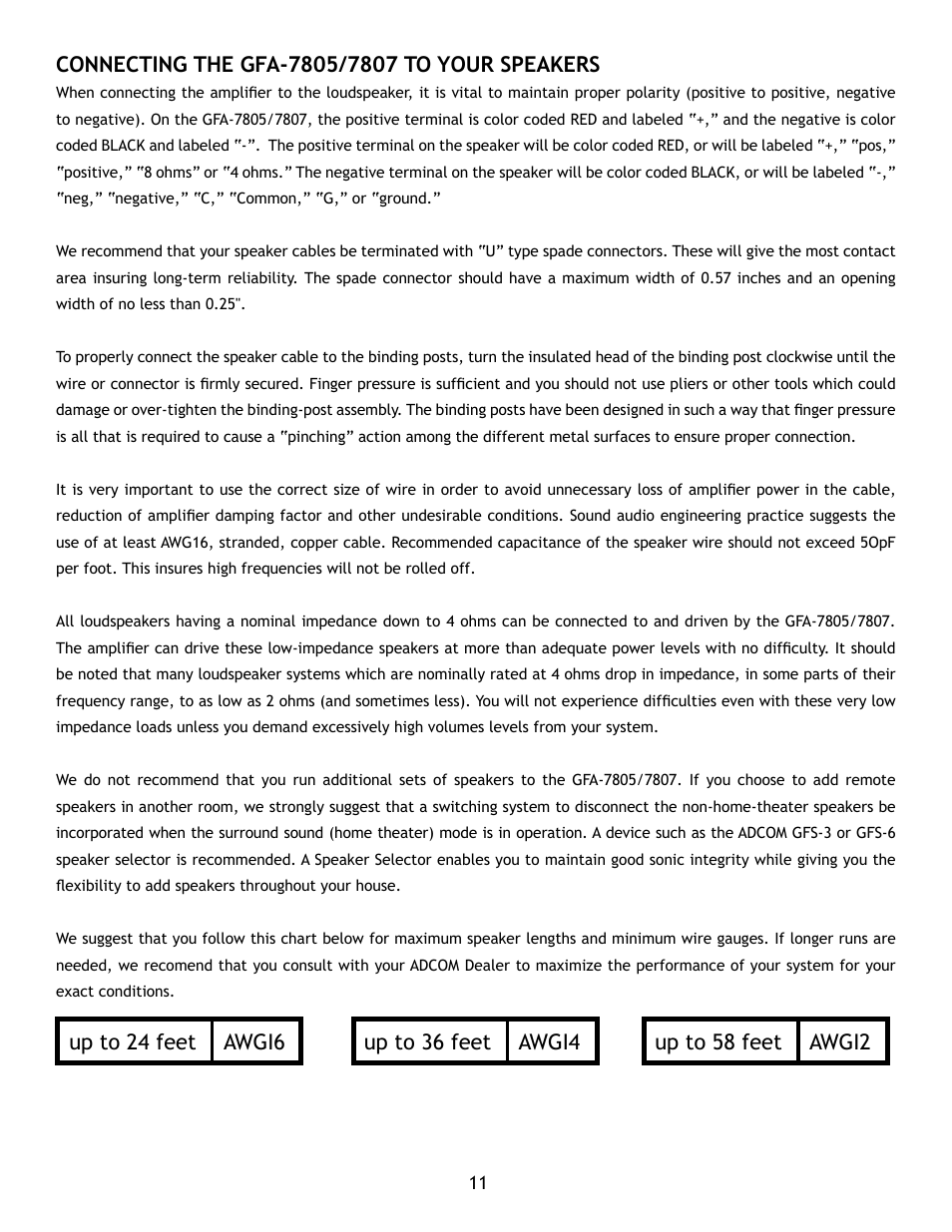Adcom GFA7807 User Manual | Page 11 / 16