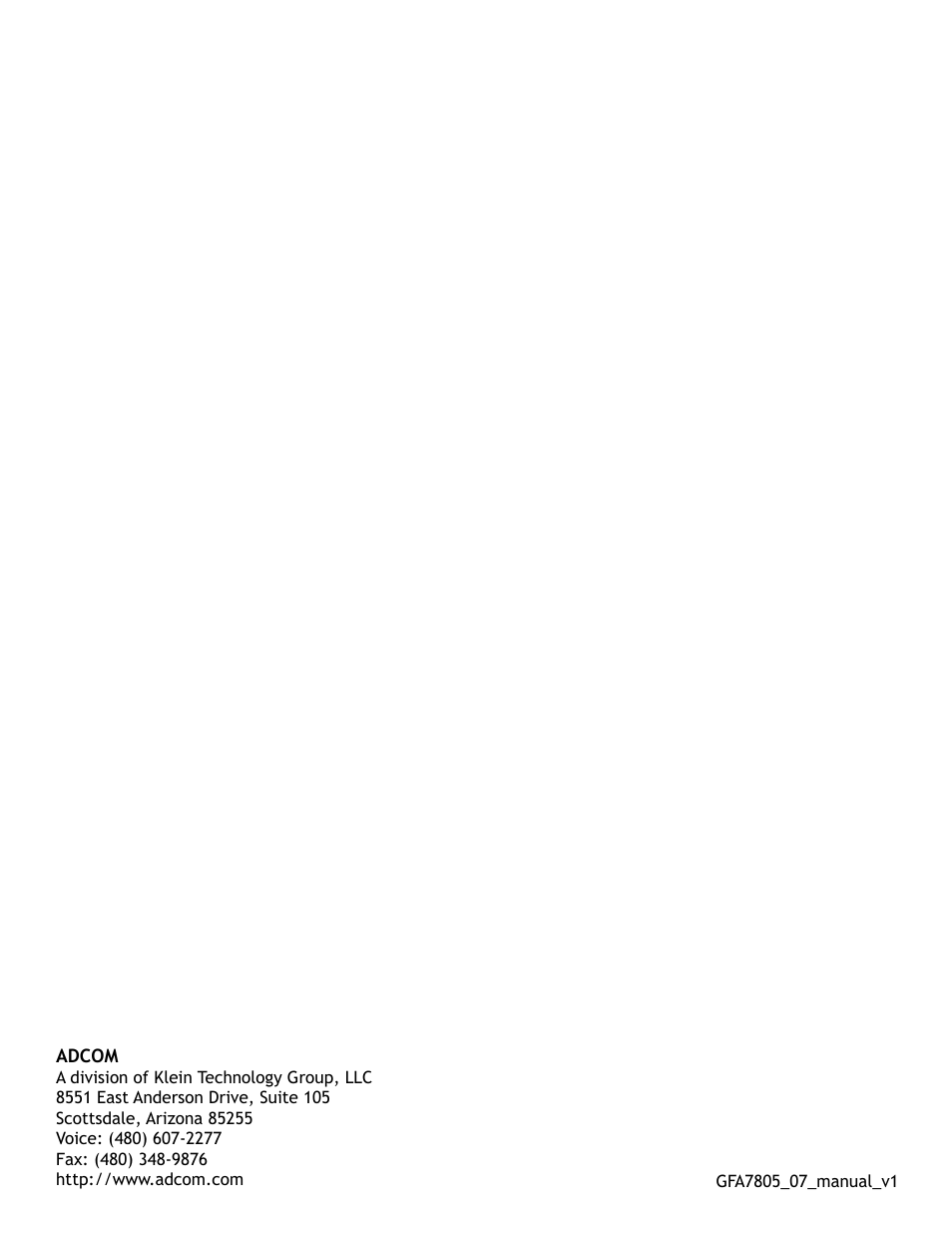 Adcom GFA7807 User Manual | Page 16 / 16