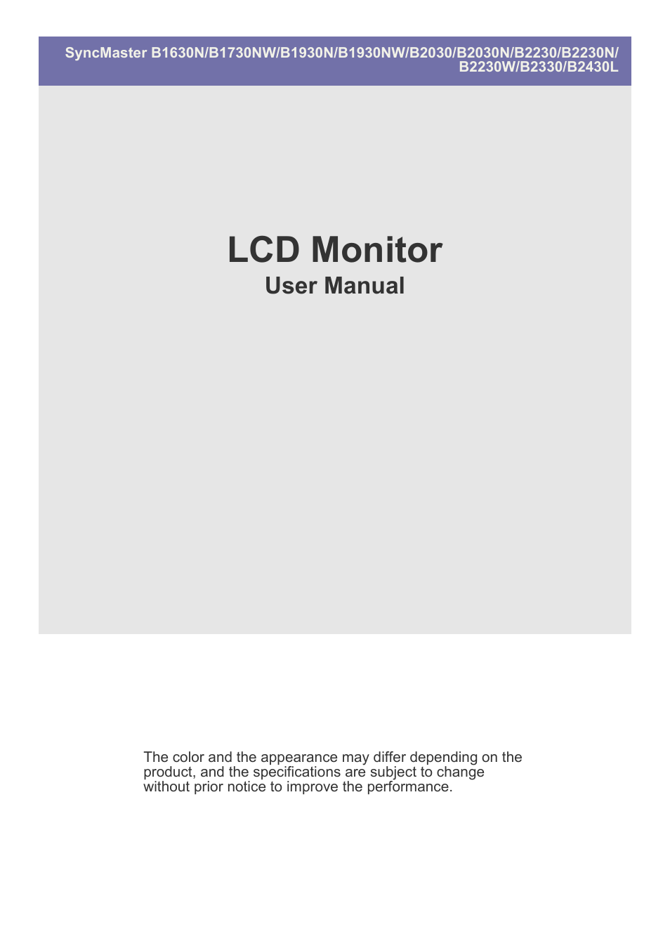 Samsung LS23PUZKFVUZA User Manual | 81 pages