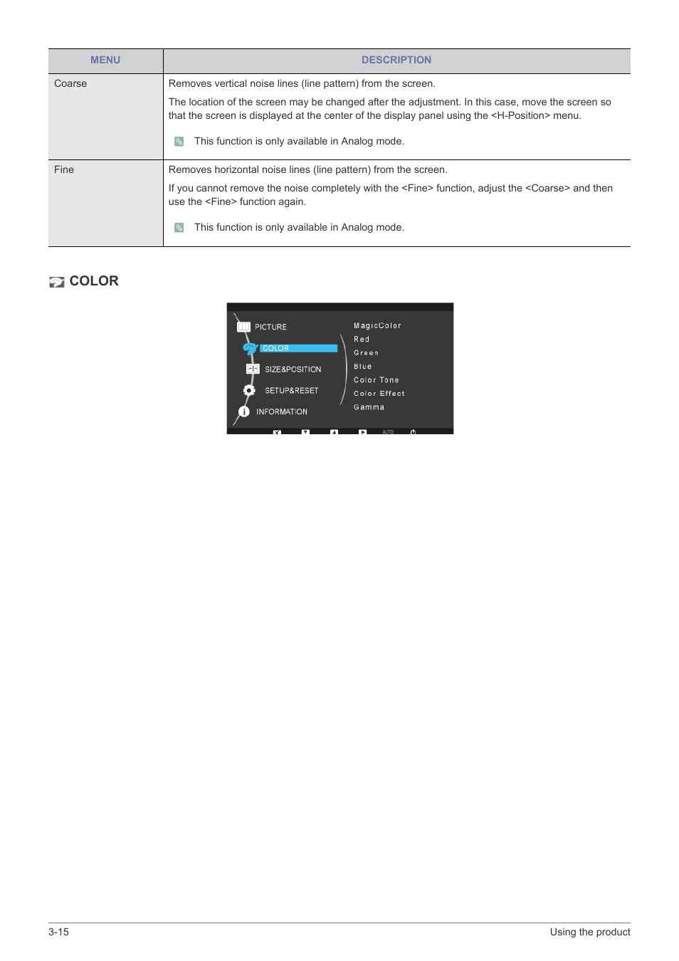 Color | Samsung LS23PUZKFVUZA User Manual | Page 42 / 81