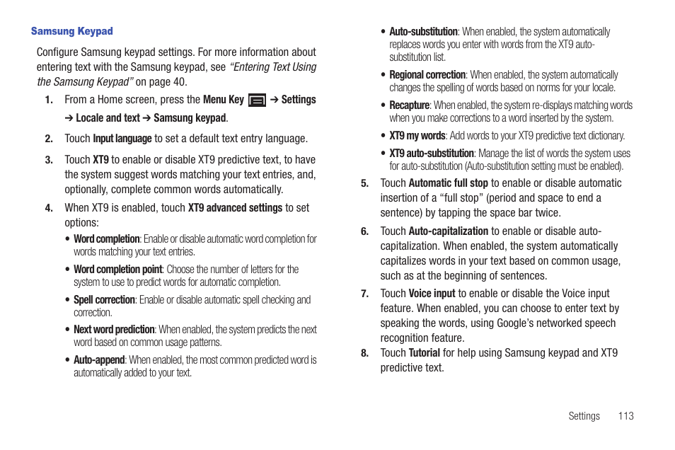 Settings. for more information | Samsung GT-P1010CWAXAR User Manual | Page 117 / 147