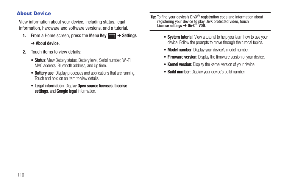 About device | Samsung GT-P1010CWAXAR User Manual | Page 120 / 147