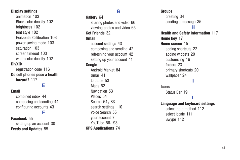 Samsung GT-P1010CWAXAR User Manual | Page 145 / 147