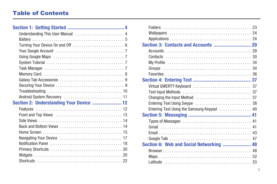 Samsung GT-P1010CWAXAR User Manual | Page 5 / 147