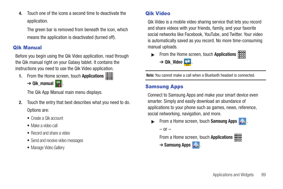 Qik manual, Qik video, Samsung apps | Qik manual qik video samsung apps | Samsung GT-P1010CWAXAR User Manual | Page 93 / 147