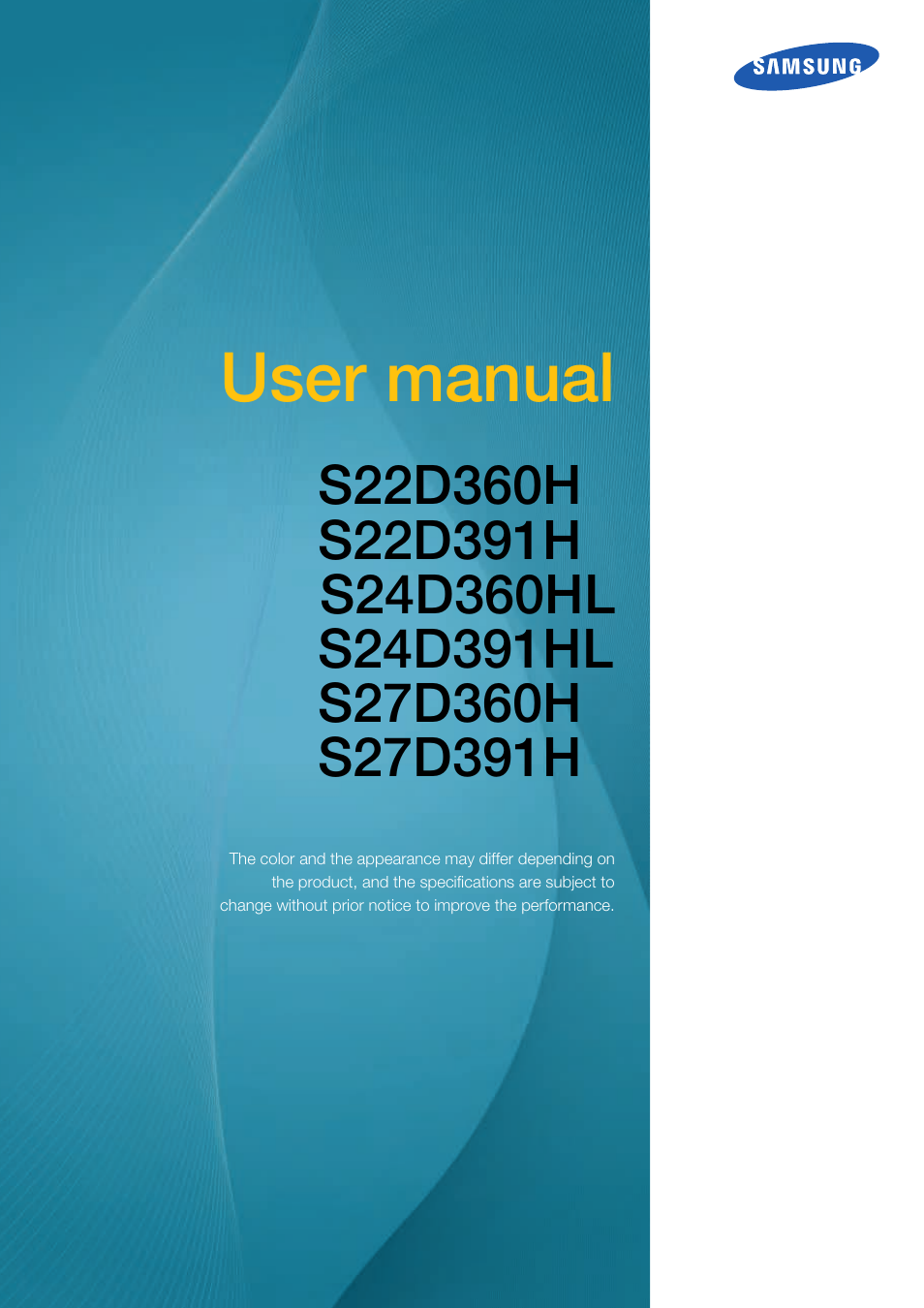 Samsung LS24D360HL-ZA User Manual | 89 pages