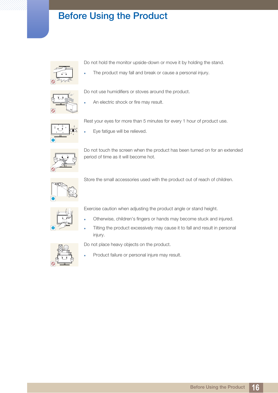 Before using the product | Samsung LS24D360HL-ZA User Manual | Page 16 / 89