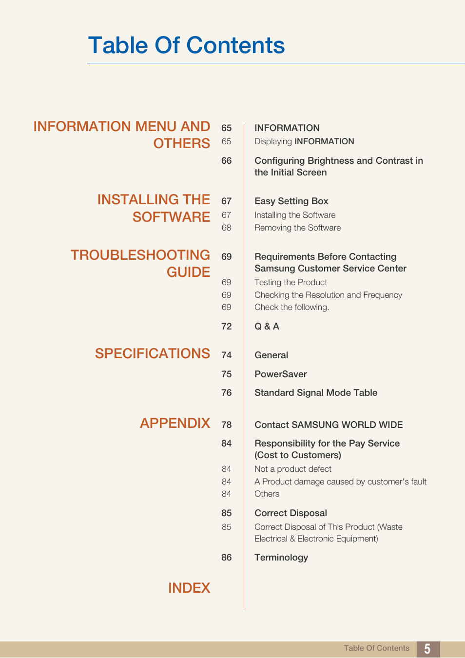 Samsung LS24D360HL-ZA User Manual | Page 5 / 89
