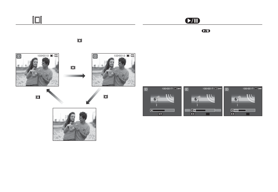 Info ( ) / up button, Play & pause ( ) / down button | Samsung EC-SL310BBA-US User Manual | Page 58 / 108