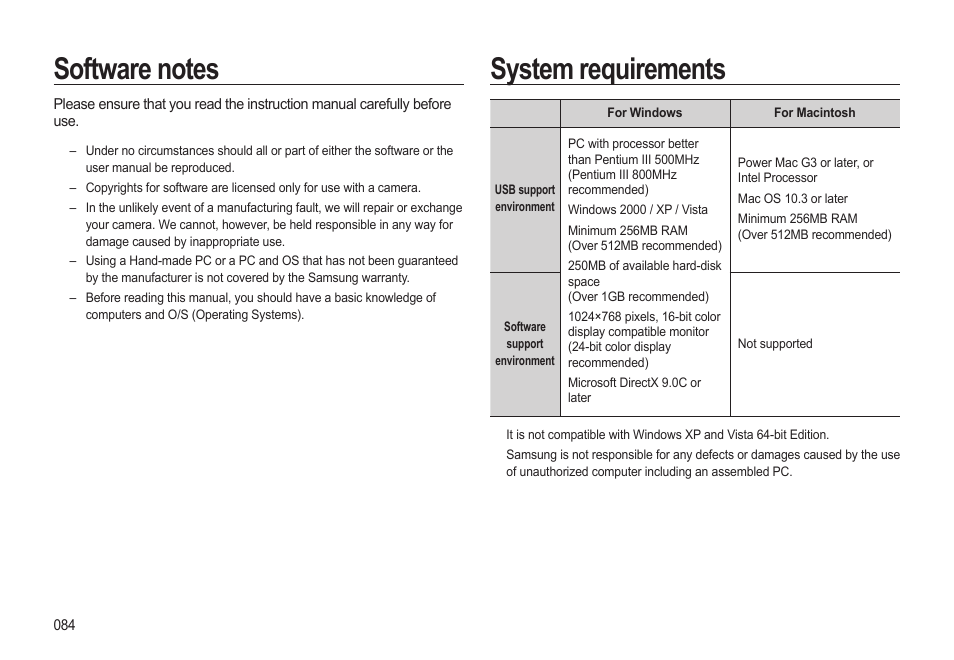 System requirements | Samsung EC-SL310BBA-US User Manual | Page 85 / 108