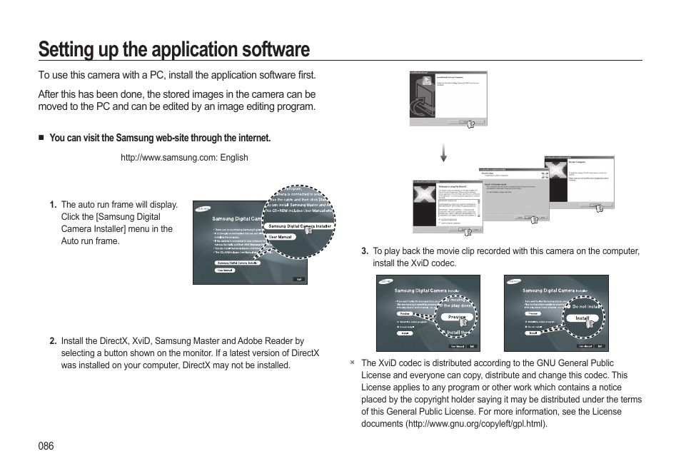 Setting up the application software | Samsung EC-SL310BBA-US User Manual | Page 87 / 108