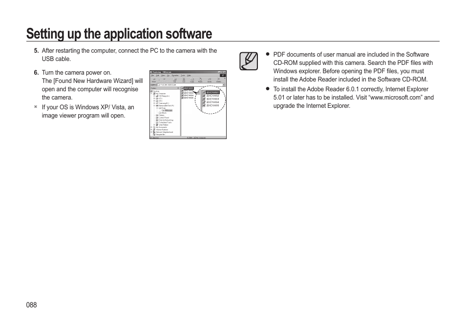 Setting up the application software | Samsung EC-SL310BBA-US User Manual | Page 89 / 108