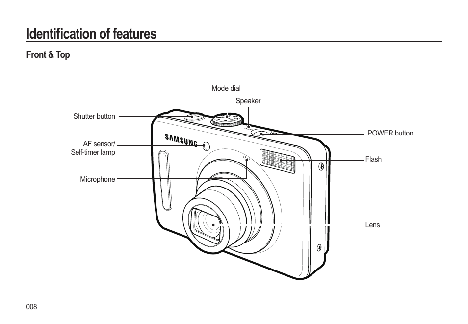 Identifi cation of features | Samsung EC-SL310BBA-US User Manual | Page 9 / 108