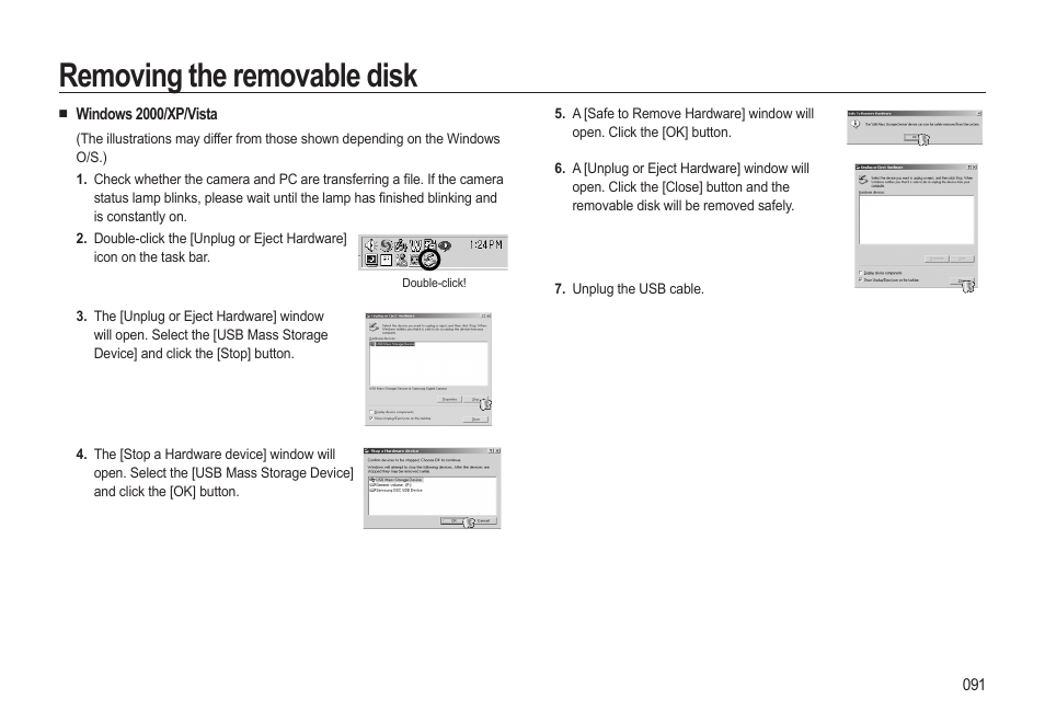 Removing the removable disk | Samsung EC-SL310BBA-US User Manual | Page 92 / 108