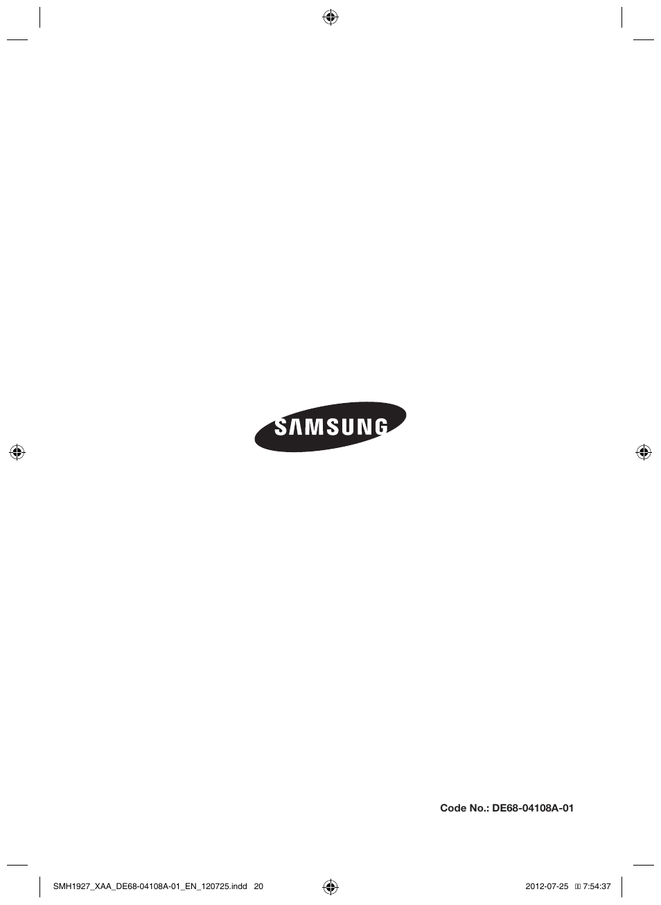 Samsung SMH1927S-XAA User Manual | Page 20 / 20