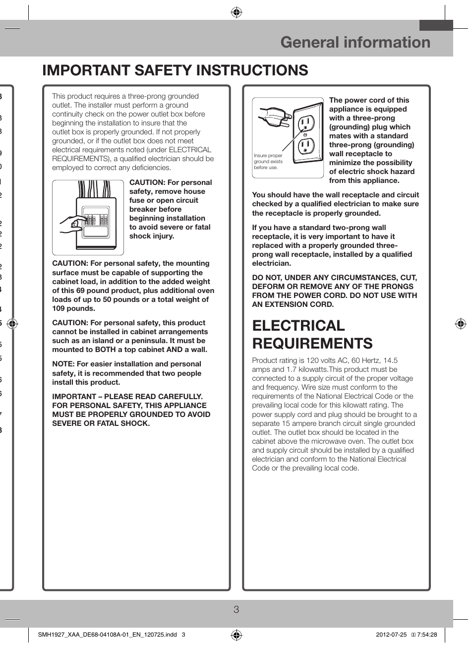 Samsung SMH1927S-XAA User Manual | Page 3 / 20