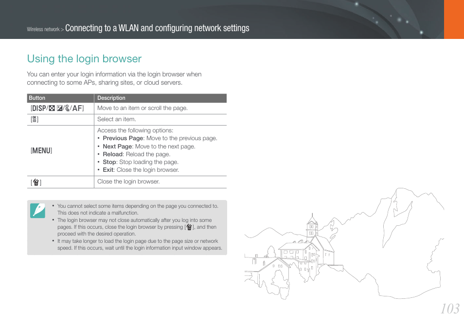 Using the login browser | Samsung EV-NX1000BFWUS User Manual | Page 104 / 184