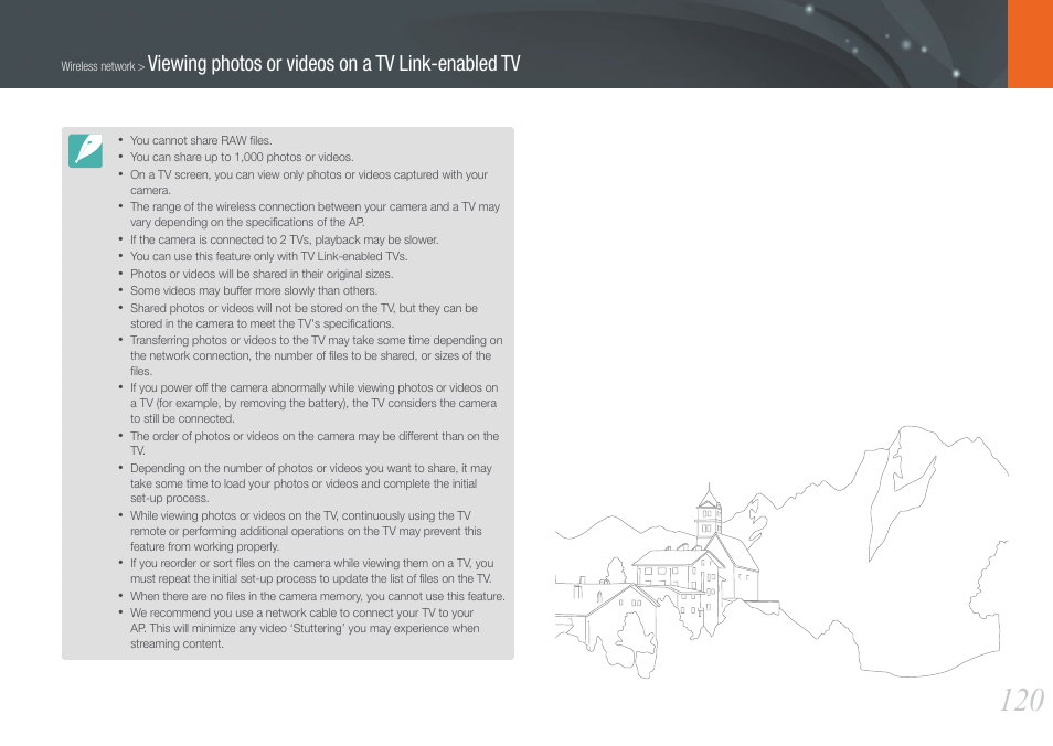 Viewing photos or videos on a tv link-enabled tv | Samsung EV-NX1000BFWUS User Manual | Page 121 / 184