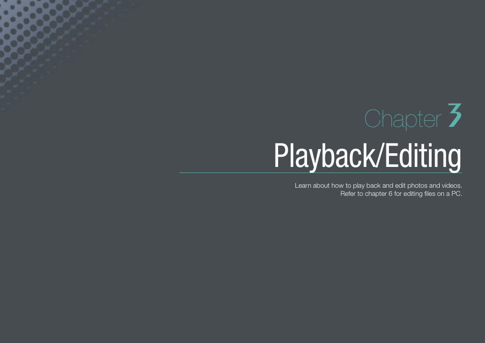 Chapter 3, Playback/editing, Chapter | Samsung EV-NX1000BFWUS User Manual | Page 90 / 184