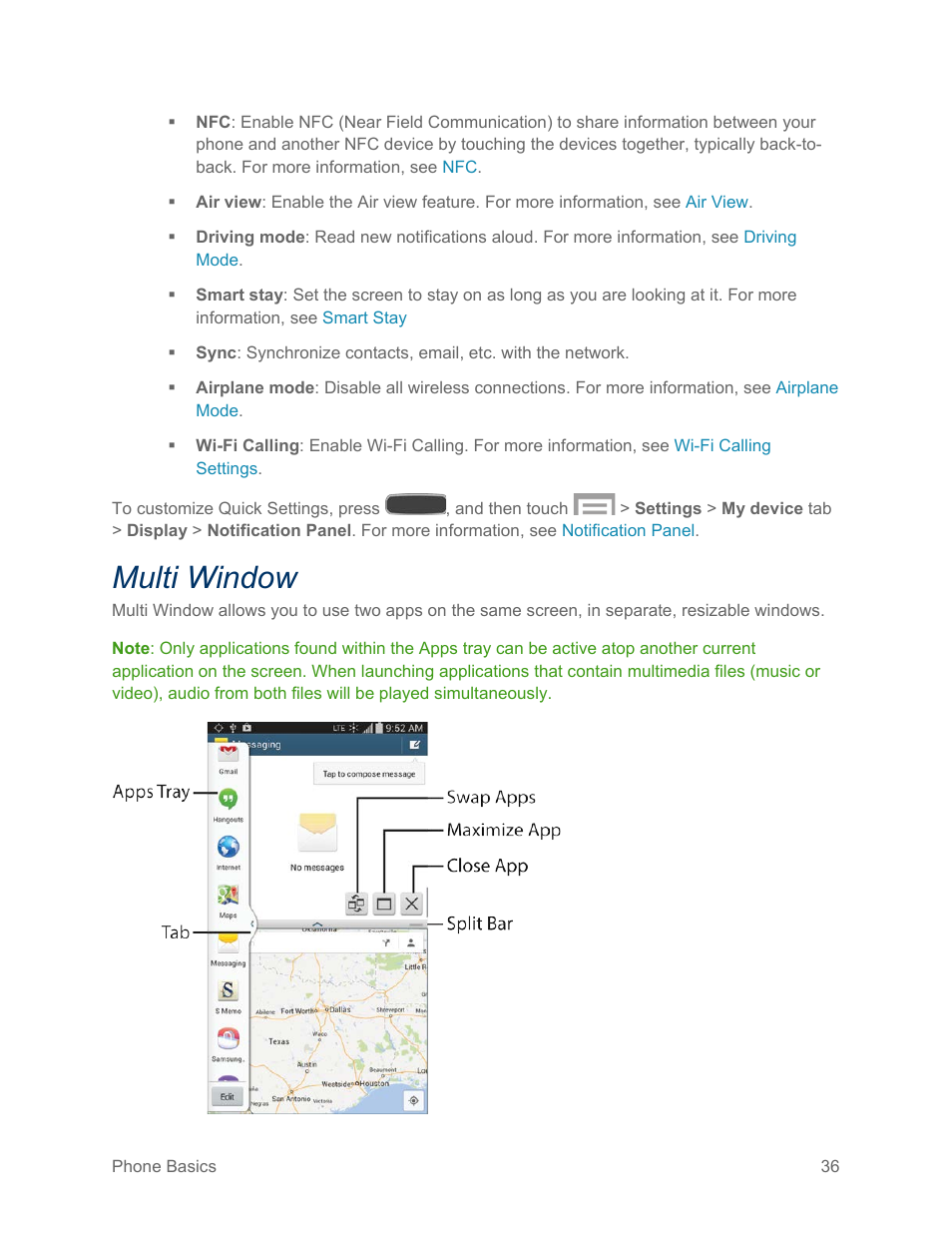 Multi window, Multi, Window | Samsung SPH-L600ZKASPR User Manual | Page 37 / 158