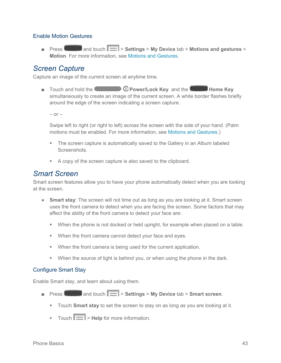 Screen capture, Smart screen | Samsung SPH-L600ZKASPR User Manual | Page 44 / 158