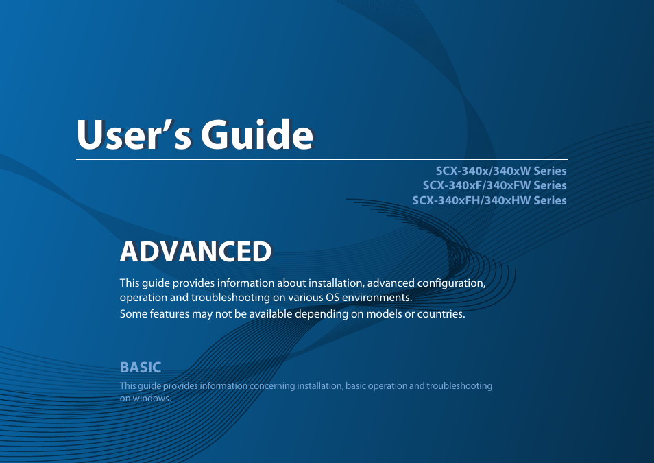 Advanced, User’s guide | Samsung SCX-3405W-XAC User Manual | Page 130 / 331