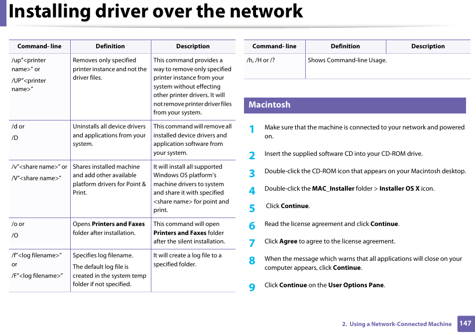 Installing driver over the network | Samsung SCX-3405W-XAC User Manual | Page 147 / 331