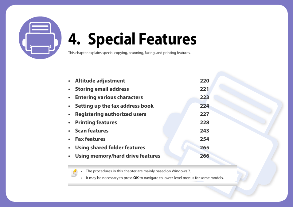 Special features | Samsung SCX-3405W-XAC User Manual | Page 219 / 331
