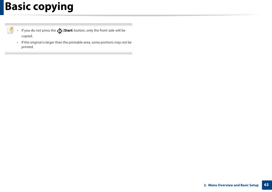 Basic copying | Samsung SCX-3405W-XAC User Manual | Page 63 / 331