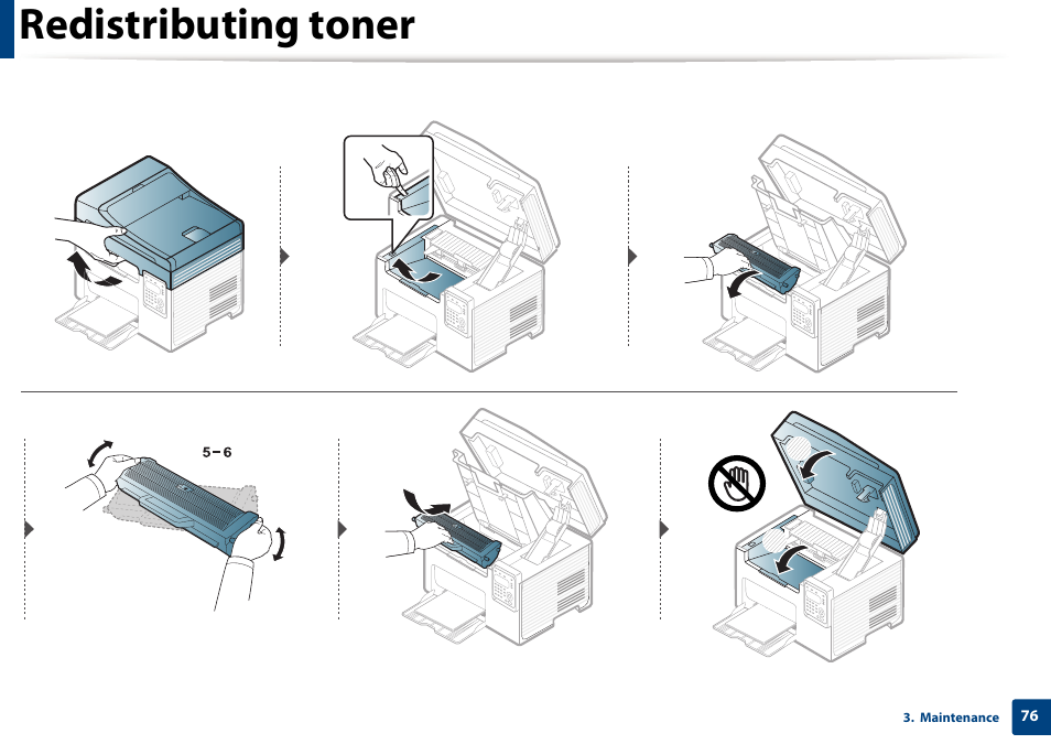 Redistributing toner | Samsung SCX-3405W-XAC User Manual | Page 76 / 331