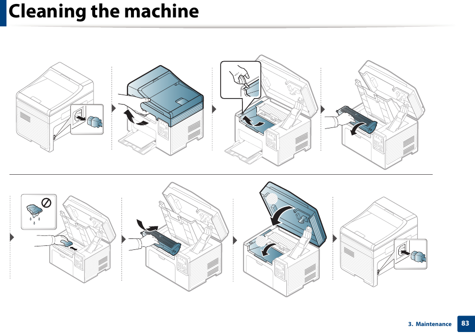Cleaning the machine | Samsung SCX-3405W-XAC User Manual | Page 83 / 331