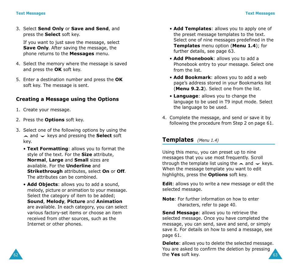 Templates | Samsung SGH-V206MSAAWS User Manual | Page 33 / 85