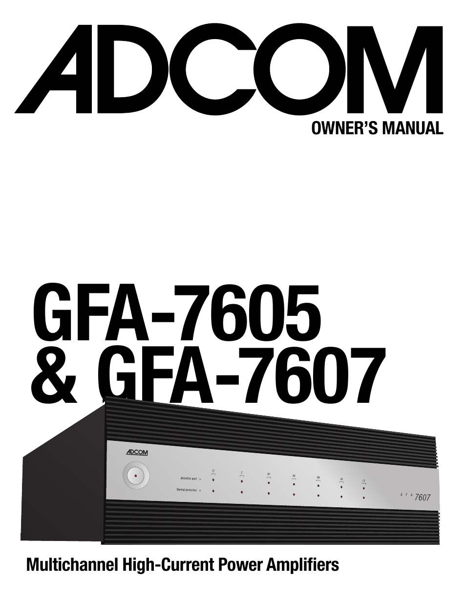 Adcom GFA-7605 User Manual | 16 pages