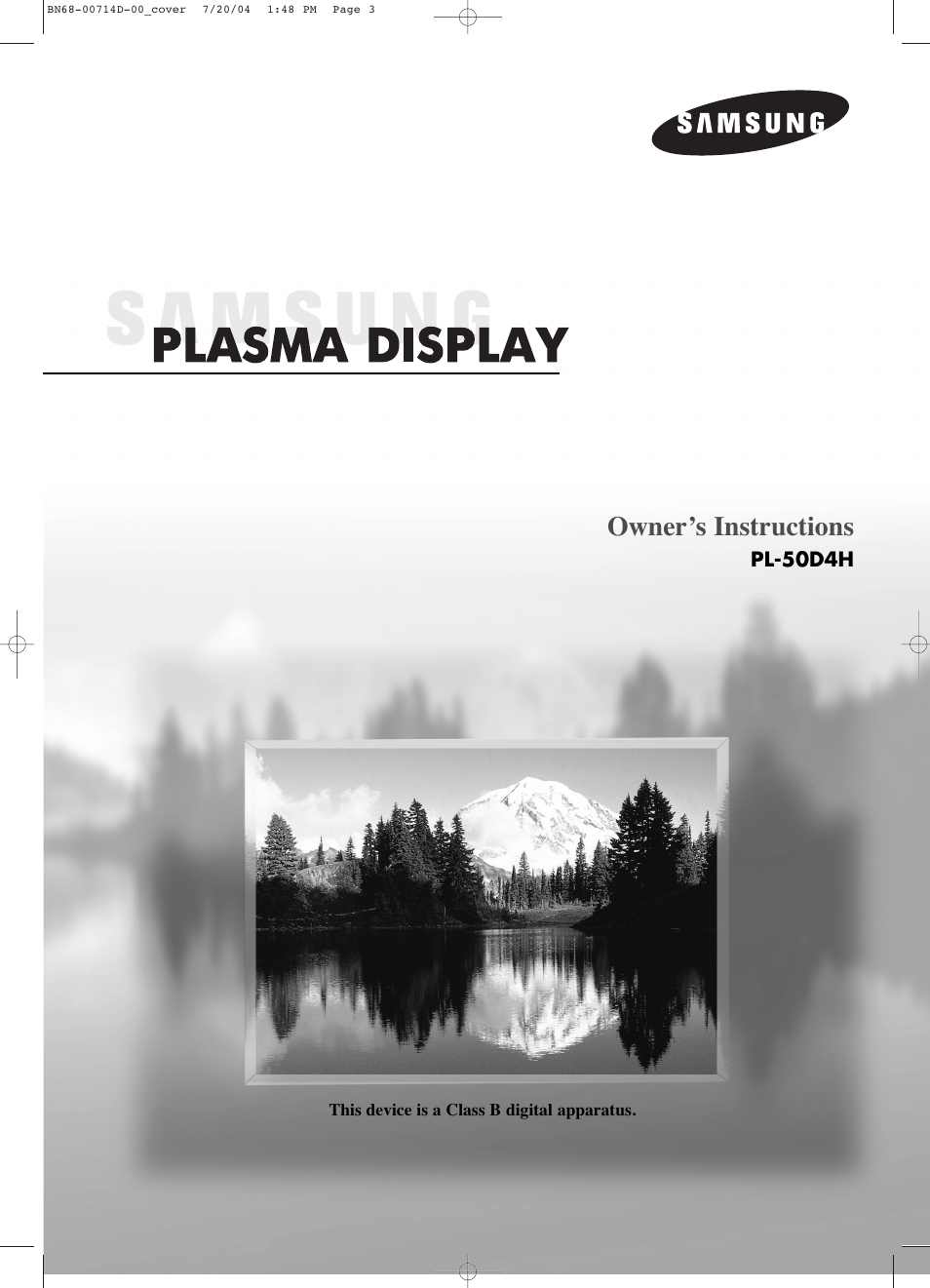 Samsung PL50D4HX-STR User Manual | 112 pages