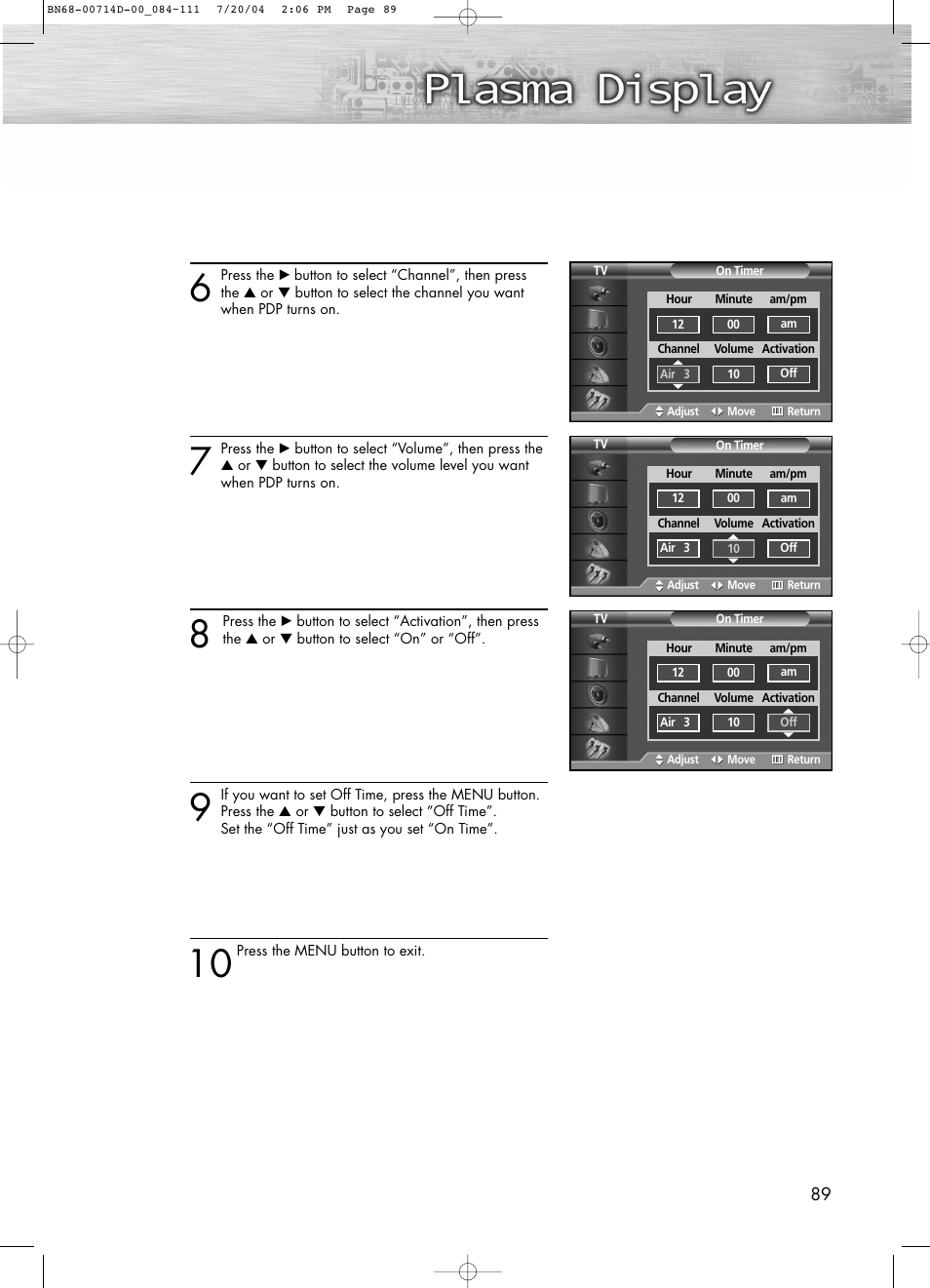 Samsung PL50D4HX-STR User Manual | Page 89 / 112