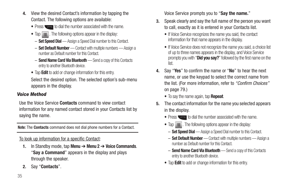 Voice method | Samsung SCH-R630LBAUSC User Manual | Page 38 / 139