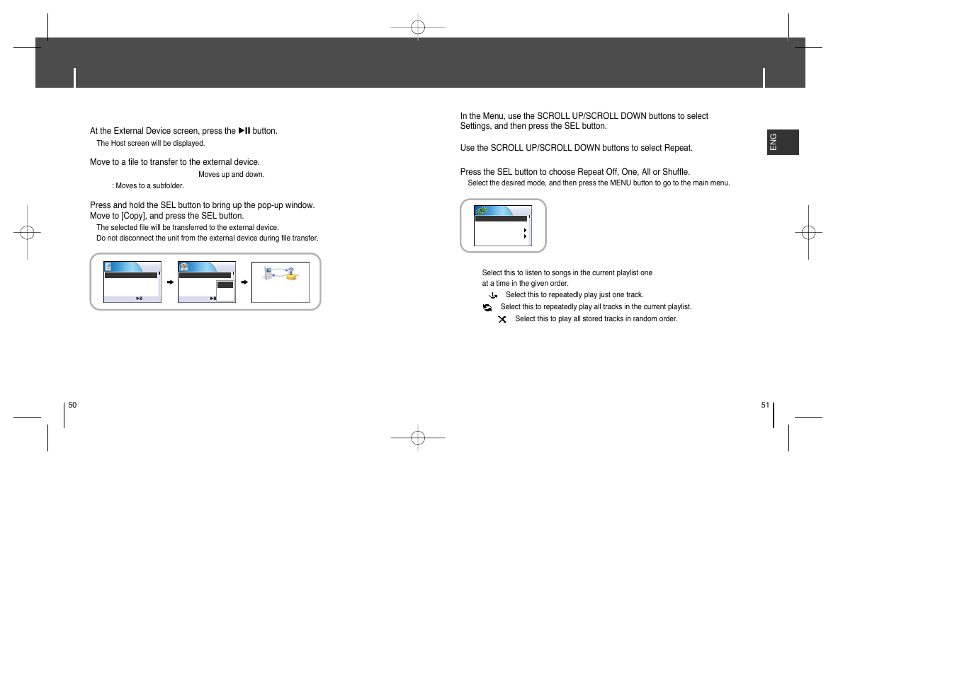 Additional features, Shuffle and repeat playback, Using usb host | Samsung YH-925GS-XAP User Manual | Page 26 / 33