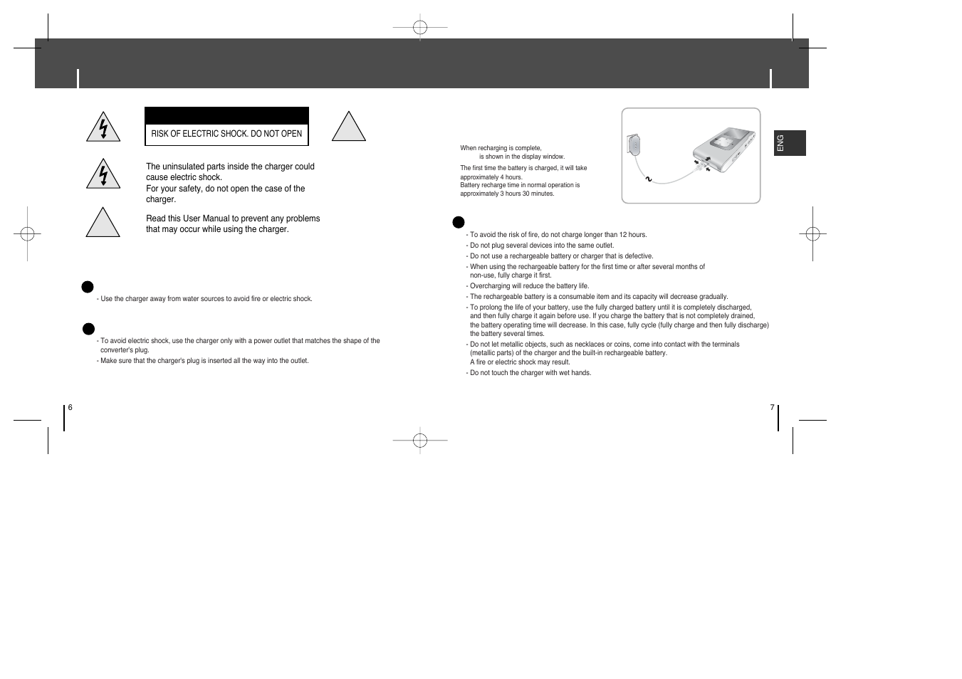 Battery charger safety, Charging the battery | Samsung YH-925GS-XAP User Manual | Page 4 / 33