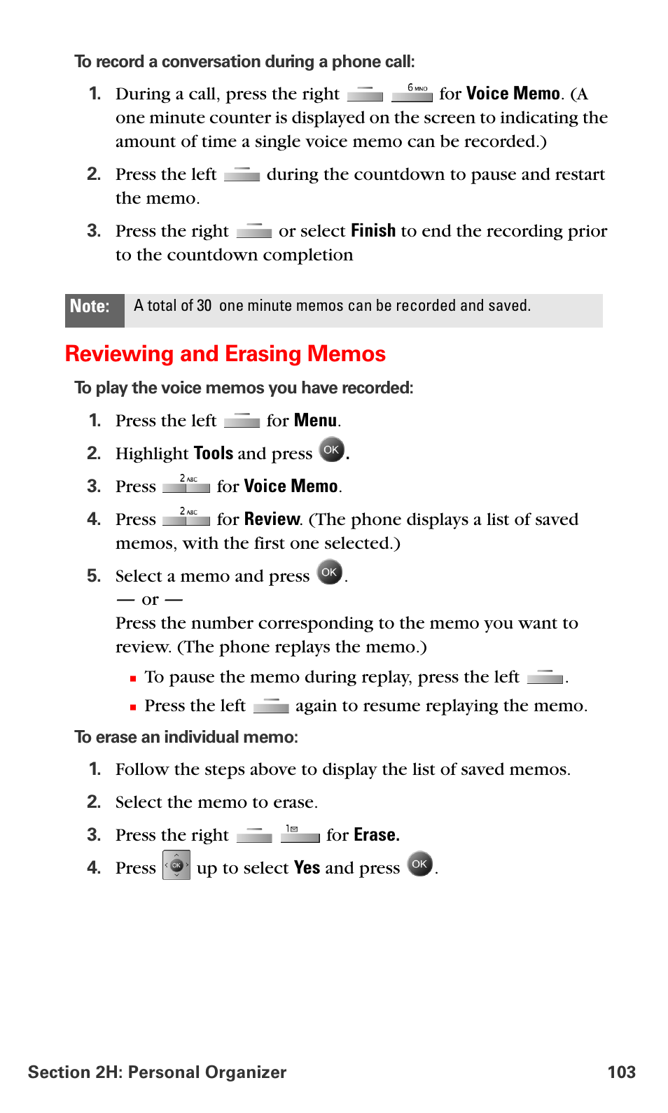 Reviewing and erasing memos | Samsung SPH-A790ZKSXAR User Manual | Page 112 / 241
