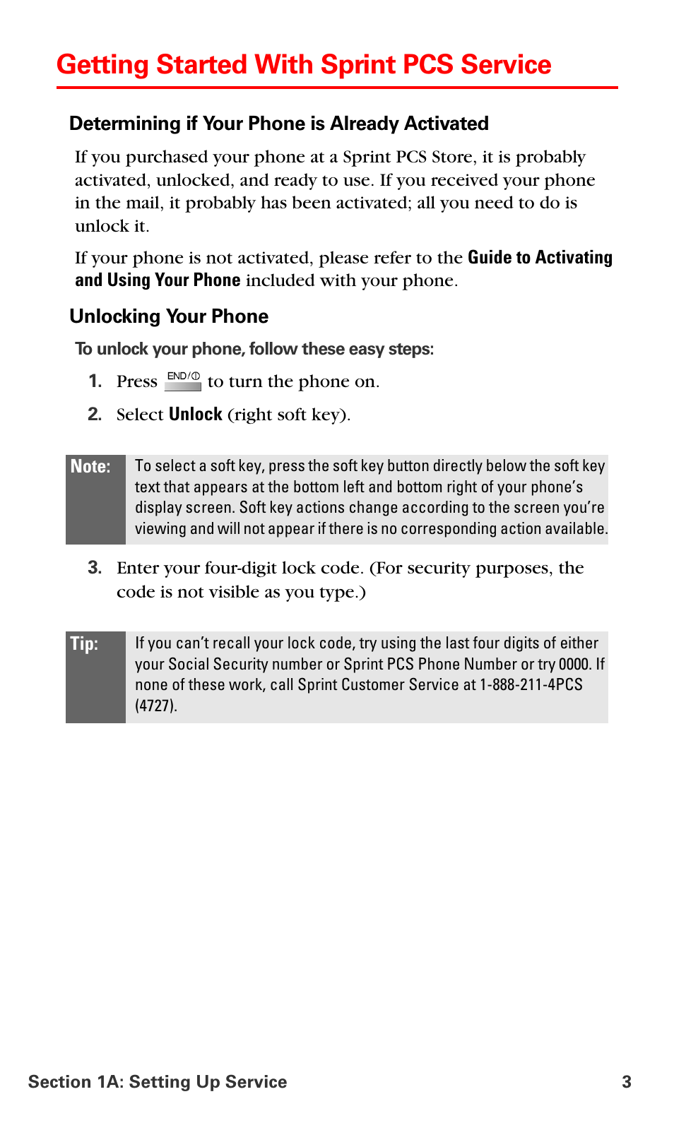 Getting started with sprint pcs service | Samsung SPH-A790ZKSXAR User Manual | Page 12 / 241