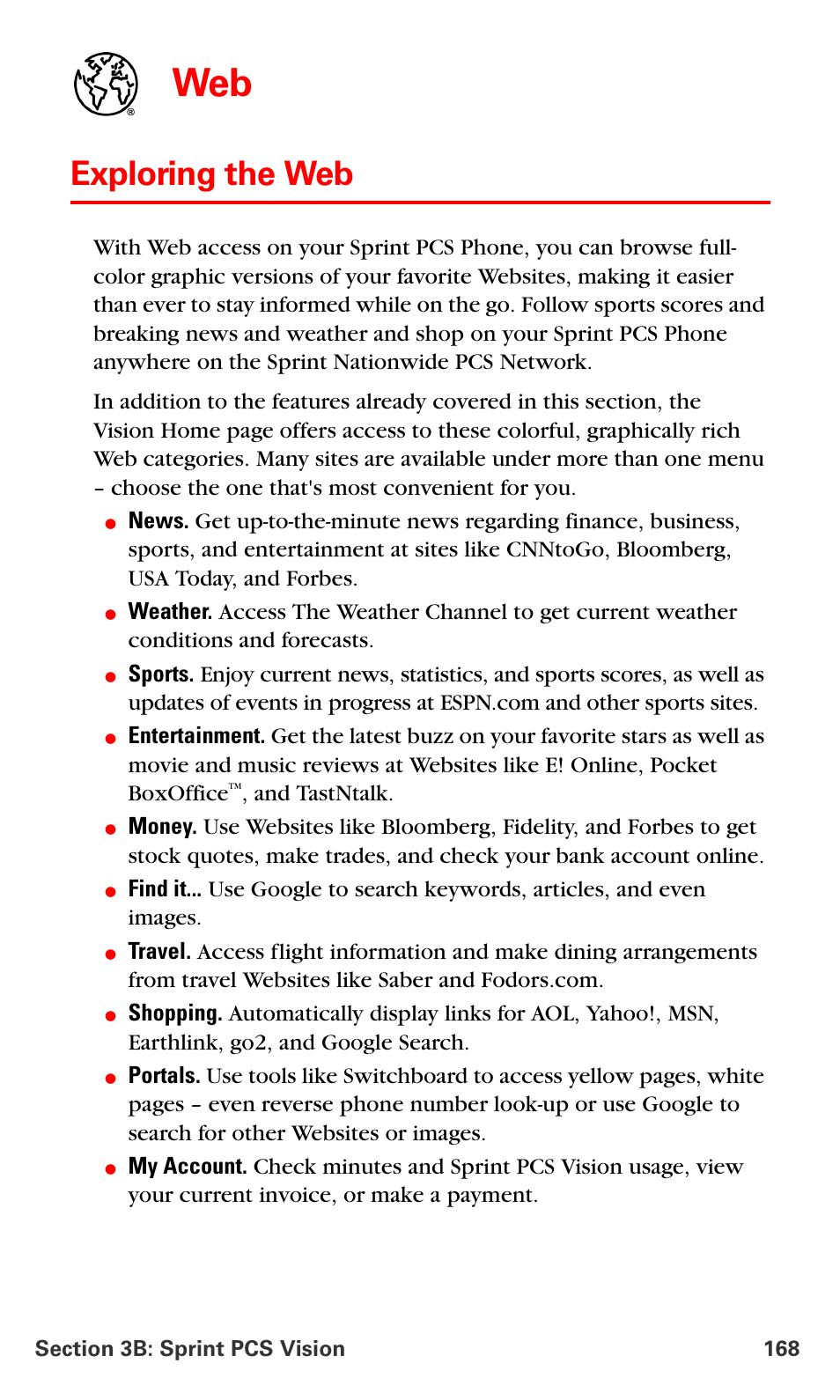 Exploring the web, And tastntalk | Samsung SPH-A790ZKSXAR User Manual | Page 177 / 241