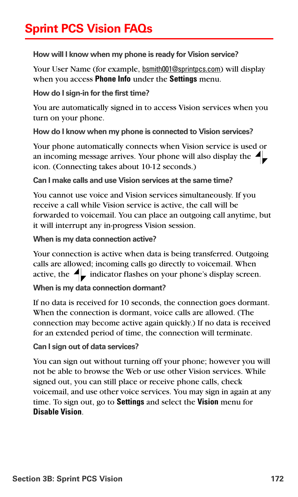 Sprint pcs vision faqs | Samsung SPH-A790ZKSXAR User Manual | Page 181 / 241