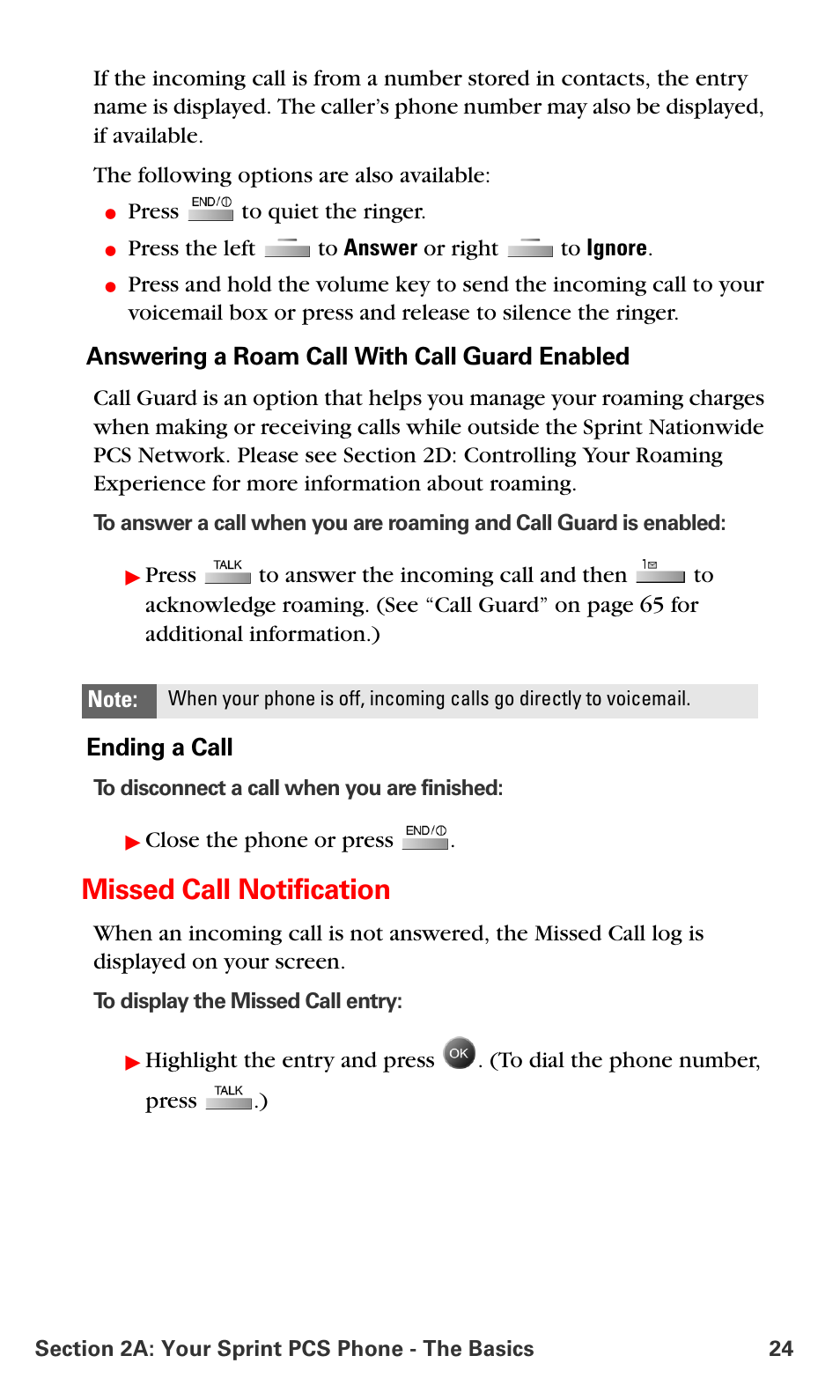 Missed call notification | Samsung SPH-A790ZKSXAR User Manual | Page 33 / 241