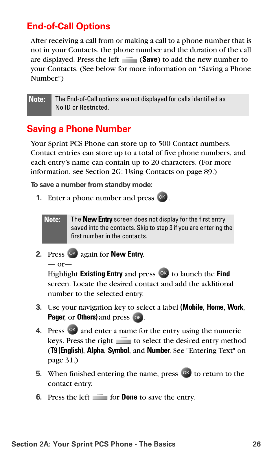 End-of-call options, Saving a phone number | Samsung SPH-A790ZKSXAR User Manual | Page 35 / 241