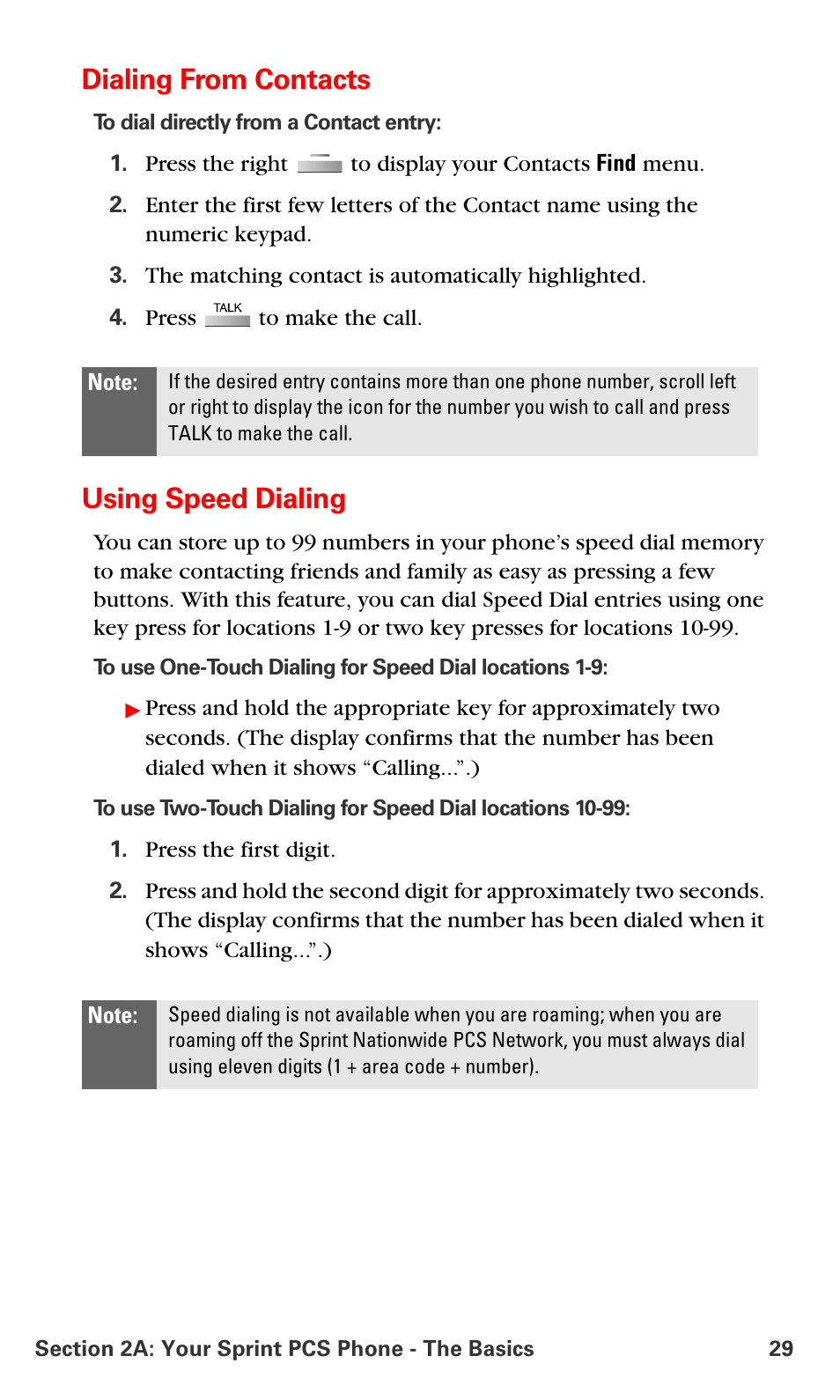 Dialing from contacts, Using speed dialing | Samsung SPH-A790ZKSXAR User Manual | Page 38 / 241