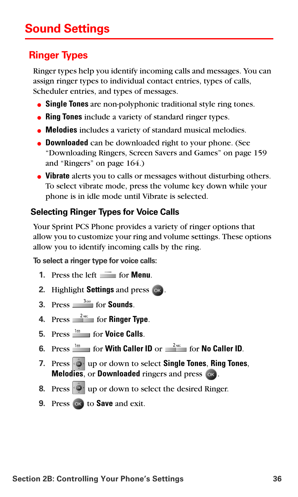 Sound settings, Ringer types | Samsung SPH-A790ZKSXAR User Manual | Page 45 / 241