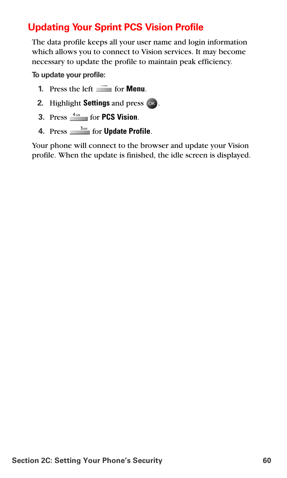 Updating your sprint pcs vision profile | Samsung SPH-A790ZKSXAR User Manual | Page 69 / 241