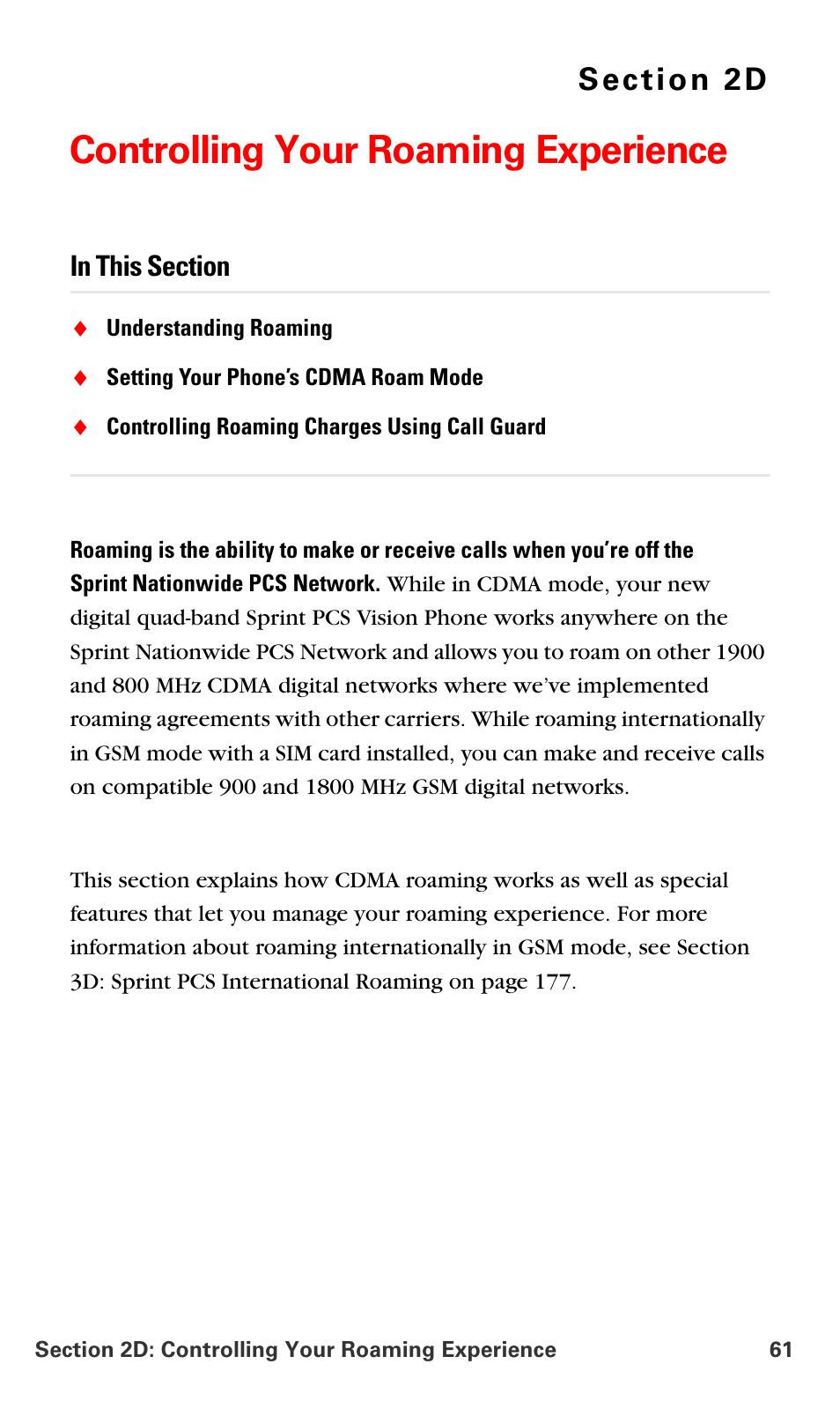 Controlling your roaming experience, 2d.controlling your roaming experience | Samsung SPH-A790ZKSXAR User Manual | Page 70 / 241