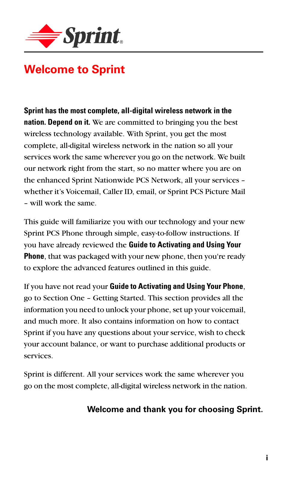 Welcome to sprint | Samsung SPH-A790ZKSXAR User Manual | Page 8 / 241